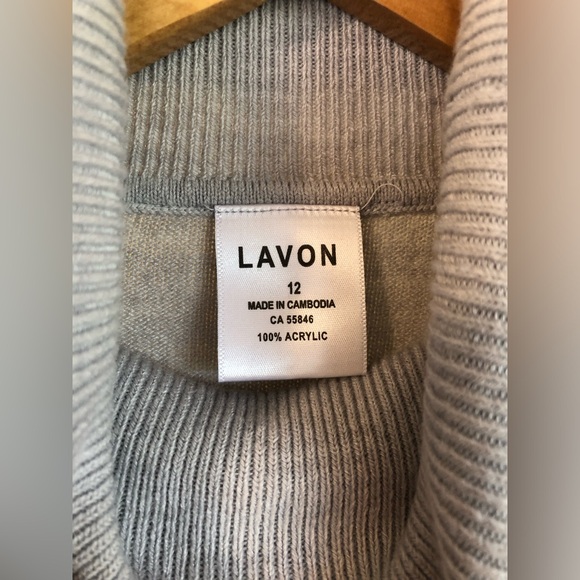 Grey Acrylic Cowl Neck Sweater, Small/Medium - Picture 2 of 4